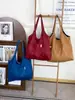 Bolsa de Hombro Reversible de Cuadros Retro Americano Nueva Otoño/Invierno 2026 Bolso Tote de Lana Suave Bolso de Tela Casual y Relajado