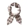 Bufanda de punto jacquard de cachemira, de dos tonos y con patrón de rombos, gruesa y cálida, perfecta para el clima frío, suave y delicada con la piel