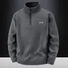 Nuevo Sudadera de Invierno Otoño 2026 para Hombre, Media Cremallera, Cuello Alto, Protección contra el Frío, Cálida