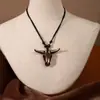 Collar de Resina Estilo Étnico Tribal de Nueva Zelanda Colgante Imitación Hueso de Anzuelo de Pescado Maorí Cadena para Suéter Accesorios de Viaje para Lugares Pintorescos
