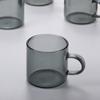 Suministro directo de fábrica a través de taza de vidrio negro taza de té resistente al calor horno microondas taza de café para el hogar descuento por cantidad grande Paquete de 6
