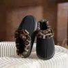 Pantuflas de Algodón para Mujer 2026 Nuevo Estampado de Leopardo para Interiores, Hogar, Exteriores, Suela Gruesa, Elevadoras, Felpa, Media Cubierta, Pantuflas de Invierno para Dama