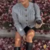 Nuevo cárdigan de punto trenzado de color liso, cuello redondo abotonado, manga larga versátil para mujer, estilo europeo y americano transfronterizo, Otoño/Invierno 2026
