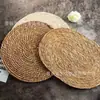Alfombra de Piso Lavable Hecha a Mano de Yute para el Hogar Habitación Cama Redonda de Ratán Manta de Mesita de Noche Felpudo Tejido Simple Creativo para Rascar Gatos