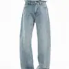 Calça Jeans Estrelada Completa Moda Masculina Tendência Trabalho Pesado Quente Strass Design Sense Nicho Solta Lavada Velha Perna Reta