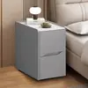 Mesita de noche de madera maciza sin instalación, mini armario de almacenamiento ultradelgado, mueble de hueco para dormitorio simple de lujo ligero para uso doméstico