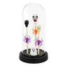 Adornos decorativos de campana de cristal para Halloween, calabaza brillante, fantasma, calavera, luz nocturna, decoración de mesa para fiesta festiva