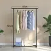 Montagem Simples de Guarda-Roupa Guarda-Roupa de Pendurar Guarda-Roupa Armário de Armazenamento Doméstico Armário Combinado para Dormitório Cabide de Chão para Varanda Quarto