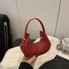 Nova Bolsa Popular do Instagram 2025 Outono Simples Bolsa Meia-Lua Bolsa com Textura Coração de Menina Fofa e Doce