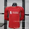 Versão Jogador 2526 Liverpool Pu Uniforme de Futebol Casa e Fora de Manga Longa Wirtz Van Dijk Salah Rota