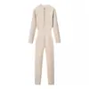 Fábrica de Ropa para Mujer Transfronteriza Venta al por Mayor Moda Europea y Americana Casual Mono de Punto Pointer Bicolor con Media Cremallera