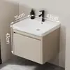 Nuevo Práctico Espacio Panal de Abeja Aluminio Gabinete de Baño Cerámica Integrado Lavabo Encimera de Lavabo Baño Apartamento Pequeño