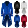 Levita de Corte Británico Traje de Longitud Media para Hombre Casual Talla Grande Cortavientos Rendimiento Falso Dos Piezas Traje con Ribete Dorado