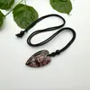 Collar Colgante de Cuerda con Forma de Gota de Agua Corazón de Cristal de Piedra Natural 40*22mm Joyería de Moda Europea y Americana Artículos Transfronterizos