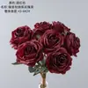Buquê Rosa Queimado no Espelho, Flores Artificiais Estilo Ins para Decoração de Casa, Atacado de Casamento Transfronteiriço, Fabricante de Flores Artificiais