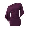 Vestido Corto Sexy de Estilo Francés con un Hombro y Manga Acampanada, Mini Vestido Bodycon Ajustado Ceñido a la Cintura de Verano