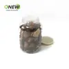 Frasco sellado de PET de grado alimenticio de 1.9L para cáscara de mandarina, té de rosa y angélica, frasco de plástico transparente de boca ancha con tapa dorada