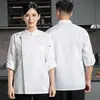 Atacado transfronteiriço novas roupas de trabalho de chef manga longa ajustável manga de sete pontos catering hotel cozinha restaurante panificação refeitório