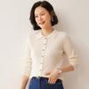 Suéter de caxemira com gola POLO com tiras, feminino, outono e inverno, novo cardigan de malha, temperamento, suéter para todos os tipos de combinações, casaco e blusa