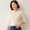Suéter de Caxemira Novo Outono e Inverno Feminino Listrado Gola Polo Tricô Cardigan Elegante Lã Suéter Jaqueta Top
