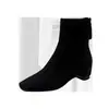 Botas de tornozelo estilo retrô francês com bico fino e salto grosso para mulheres, outono e inverno de 2026, botas western de couro macio plissado com zíper traseiro, botas da moda que afinam