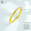 Pulseira de Ouro de Areia Vietnamita de Alta Qualidade Método Antigo Herança Anel Liso Sólido Pulseira de Ouro Genuíno Joias Duradouras Atacado