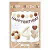 Ins vintage caramelo de crema película de aluminio digital traje de cumpleaños animal de dibujos animados combinación tarjeta trasera globo individual al por mayor