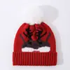 Gorro de Lana Nuevo de Navidad para Mujer en Otoño e Invierno con Bola Grande de Piel Lindo Regalo de Navidad Gorro Festivo Gorro Tejido de Papá Noel