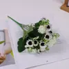 Ramo de Flores Artificiales Estilo Coreano Margarita para Sala de Estar Decoración de Mesa de Comedor en Casa Adornos Arreglo de Flores Falsas Set de Flores de Seda Arte Floral