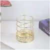 Portaplumas de Hierro Metálico Personalizado para Fabricante con Patrón Redondo, Organizador de Almacenamiento para Lápices de Cejas y Maquillaje, Papelería Color Oro Rosa, Regalo de Empresa