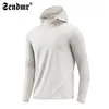 Roupa Esportiva de Secagem Rápida para Uso Externo, Proteção Solar, Roupas para Corrida, Moletom com Capuz de Manga Longa para Homens, Camiseta Casual, Roupas para Ciclismo, Fitness e Treinamento