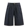 1065 Calle Americana Verano Color Original Toro Retro Diseño Simple de Gama Alta Jeans Cortos Sueltos para Hombre