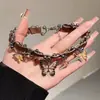 Colar Borboleta Degradê Doce e Fresco para Mulheres, Novo Design de Nicho, Corrente de Clavícula de Alta Qualidade, Estilo Popular de Celebridade da Internet Estilo Sexy