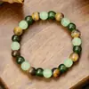 Pulsera de Cristal de Venta Caliente Transfronteriza, Pulsera Elástica Hecha a Mano con Cuentas para Hombres y Mujeres, Pulsera de la Suerte para Parejas de Piedra Ojo de Tigre Obsidiana