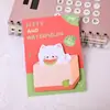Pegatina Pequeña Estilo Gato de Dibujos Animados Notas Adhesivas Bloc de Notas para Mensajes Hechos a Mano DIY Estudiante con Pegatina Adhesiva N Veces