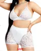 Popular Europeu e Americano Renda Vazada Transparente Push-Up Sutiã com Suspensório Conjunto de Lingerie Sexy Cueca Boxer Sexy