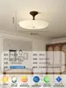 Lámpara de Dormitorio Estilo Chino Retro, Lámpara de Techo, Lámpara de Carcasa Color Nogal, Lámpara Redonda Cálida y Romántica para Estudio, Dormitorio Principal y Comedor