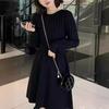 Vestido de Punto Retorcido Otoño e Invierno para Mujer, Cintura Alta Adelgazante, Falda de Punto, Versátil, Nueva Moda para Mujer