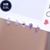 Aretes de Zirconia Morada, Aretes Pequeños y de Alta Gama, Clavos Exquisitos para el Cartílago del Oído, Acero de Titanio Médico 316L, Cómodos para Dormir Sin Quitar
