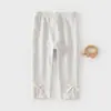 Pantalones para Niña Primavera y Otoño Estilo Nuevo Leggings para Bebé Niña Pantalones Largos para Niños Lazo Dulce Pantalones de Canalé Versátiles