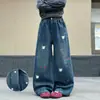 Jeans de Nuevo Estilo Otoñal para Niñas Medianas y Grandes Ropa Infantil Niñas Jeans Bordados Elegantes Versátiles Modernos Tendencia