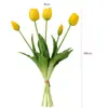Ramo de tulipanes artificiales de goma suave con cinco tallos para decoración de escenas, flores de tulipán de alta gama para bodas, flores artificiales