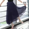 Stock Listo Falda de Media Longitud para Adultos Falda de Baile Ballet con Cordones Ropa de Práctica Delantal Gasa Extendido Ligero Falda de Maestra