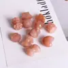 Pedra da lua laranja natural gato sem rosto amor flor de cinco pétalas pedra do sol acessórios de escultura para joias diy produtos semi-acabados atacado