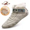 Botas de nieve originales marca Ram para hombre, otoño e invierno, con forro polar añadido y aislamiento engrosado, cálidas botas Martin para uso en exteriores, botines cortos de cuero genuino para hombre