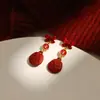 Nuevos Pendientes Rojos de Año Nuevo 2026, Pendientes del Zodiaco del Año del Caballo, Lindos y Festivos, Accesorios para Orejas de Riqueza y Prosperidad