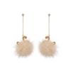 Versión coreana de los nuevos pendientes de aguja de plata S925 color otoño e invierno bola de visón de agua perla pendientes pendientes pendientes precio mayorista