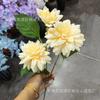 Dália Artificial de Haste Única com 3 Flores, Material para Flores Artificiais de Dália Atacado, Arte Floral Decorativa, Dália Artificial