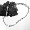Cadena Cubana Hip-Hop Neutra de Nicho para Hombre Cadena Clavicular de Moda para Hombres y Mujeres hiphop Cadena de Acero de Titanio ins