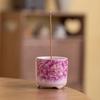 Rosa Horno Ru Peonía Tres Patas Inserto para Incienso de Línea Cerámica Estufa de Incienso Asiento para Incienso Fumador de Incienso para el Hogar Accesorios para Juego de Té de Interior para el Hogar